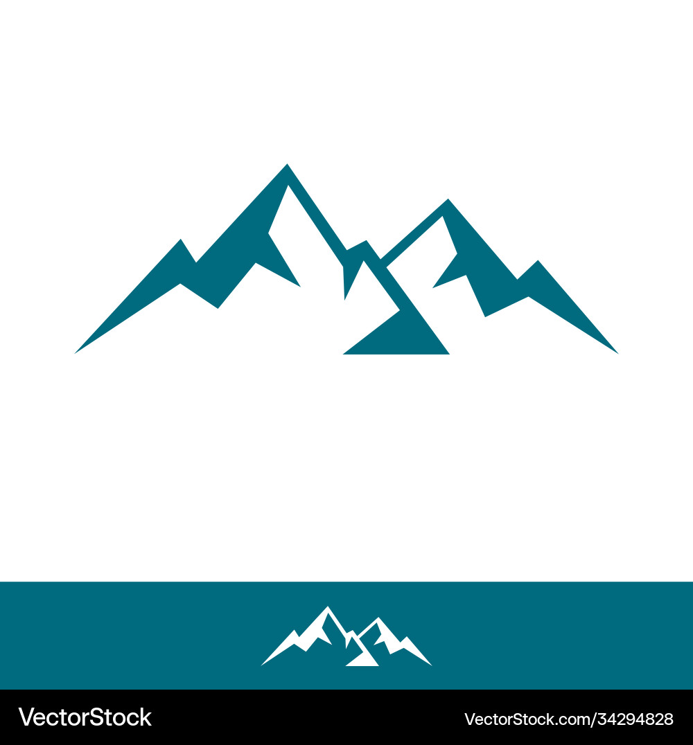 Mountain logo flat design template Royalty Free Vector Image