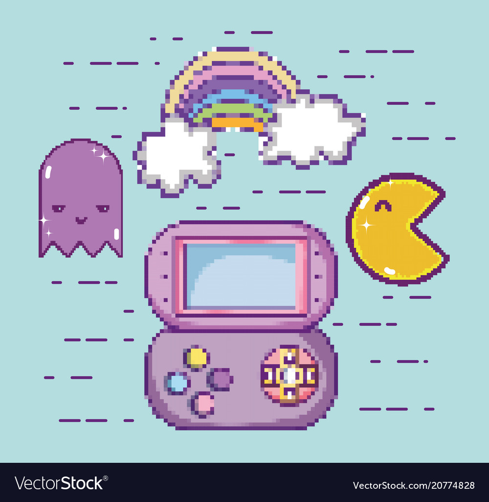 Set videogames items Royalty Free Vector Image