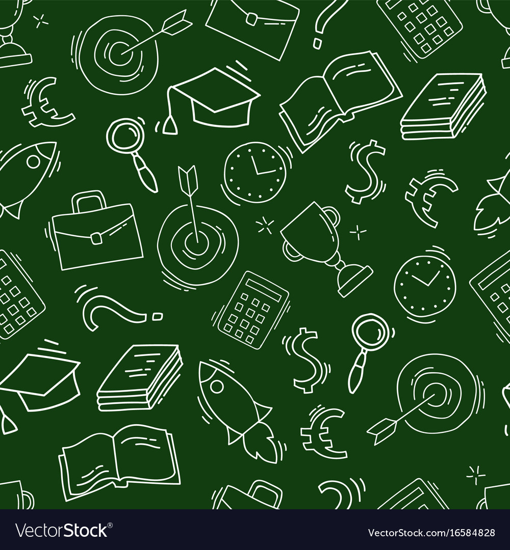 Study seamless pattern with school accessories