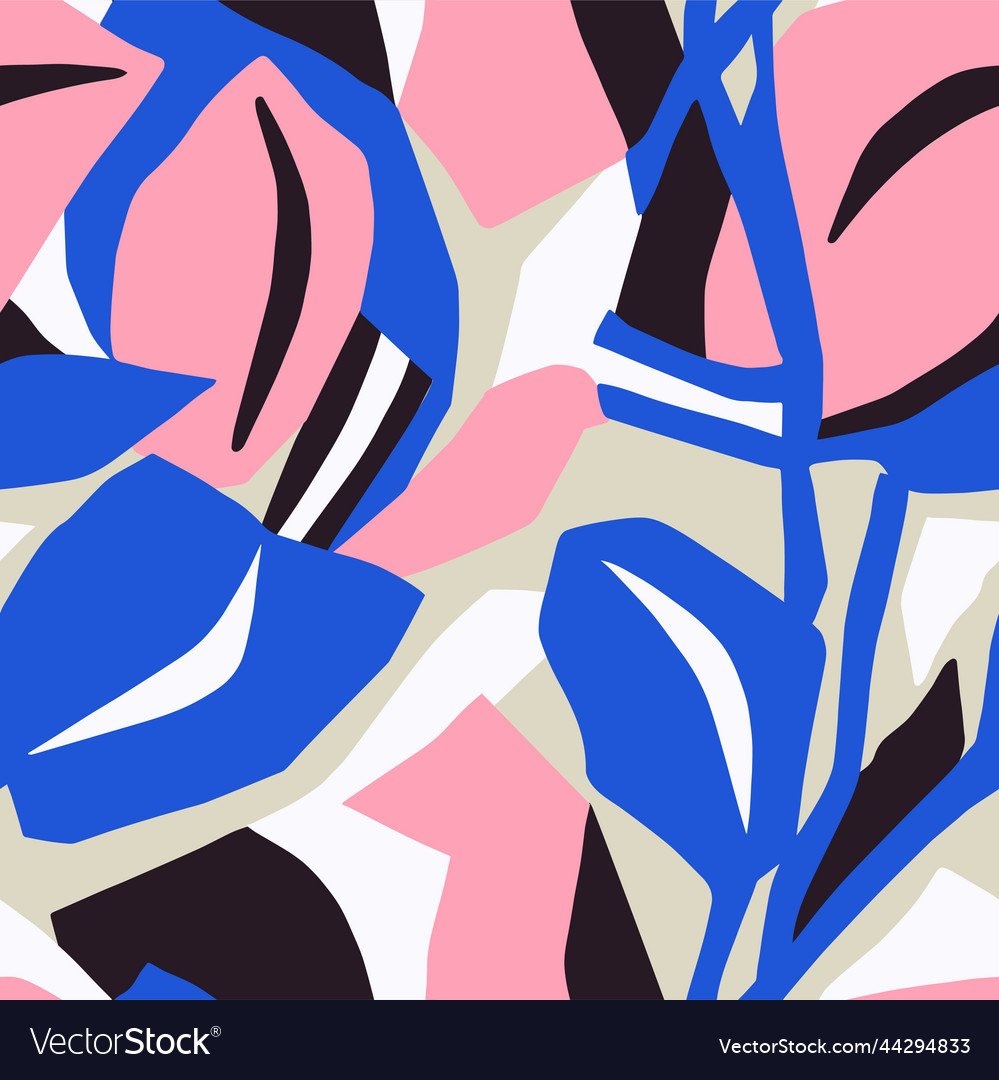 Abstract leaf seamless repeat pattern vector image Abstract leaf seamless repeat pattern