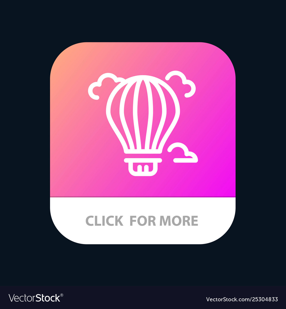 Balloon air hot mobile app button android vector image Balloon air hot mobile app button android