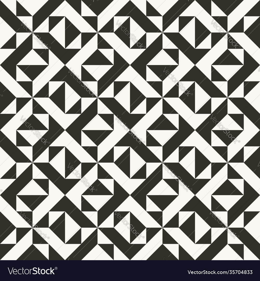 Black and white abstract geometric quilt pattern