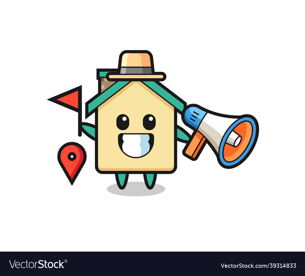 Character cartoon of house as a tour guide Vector Image Character cartoon of house as a tour guide Vector Image