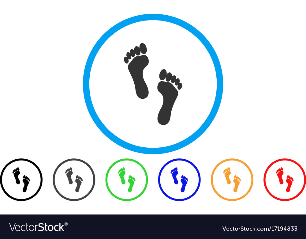 Footprints rounded icon