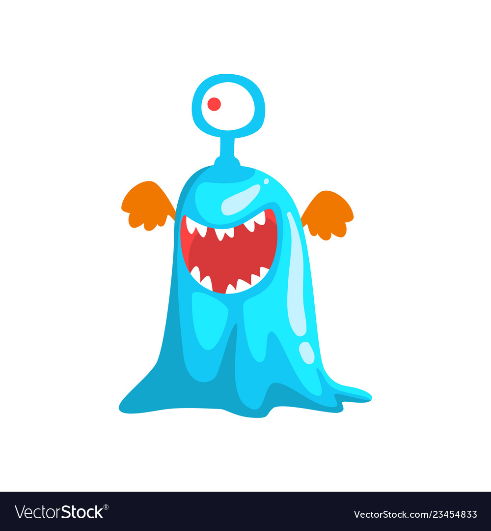 Funny one eyed slimy monster fabulous creature vector image Funny one eyed slimy monster fabulous creature