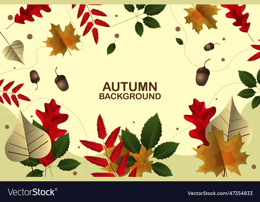 Gradient autumn banner background with leaves Vector Image