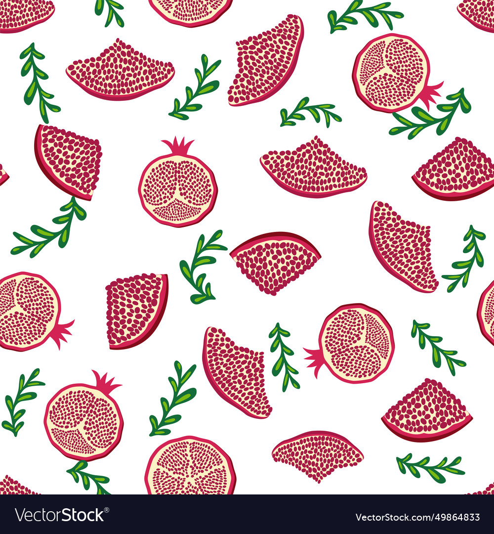 Pomegranate pattern happy and sweet new year Vector Image