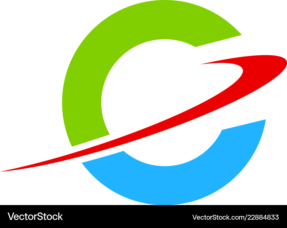 Round orbit technology logo Royalty Free Vector Image