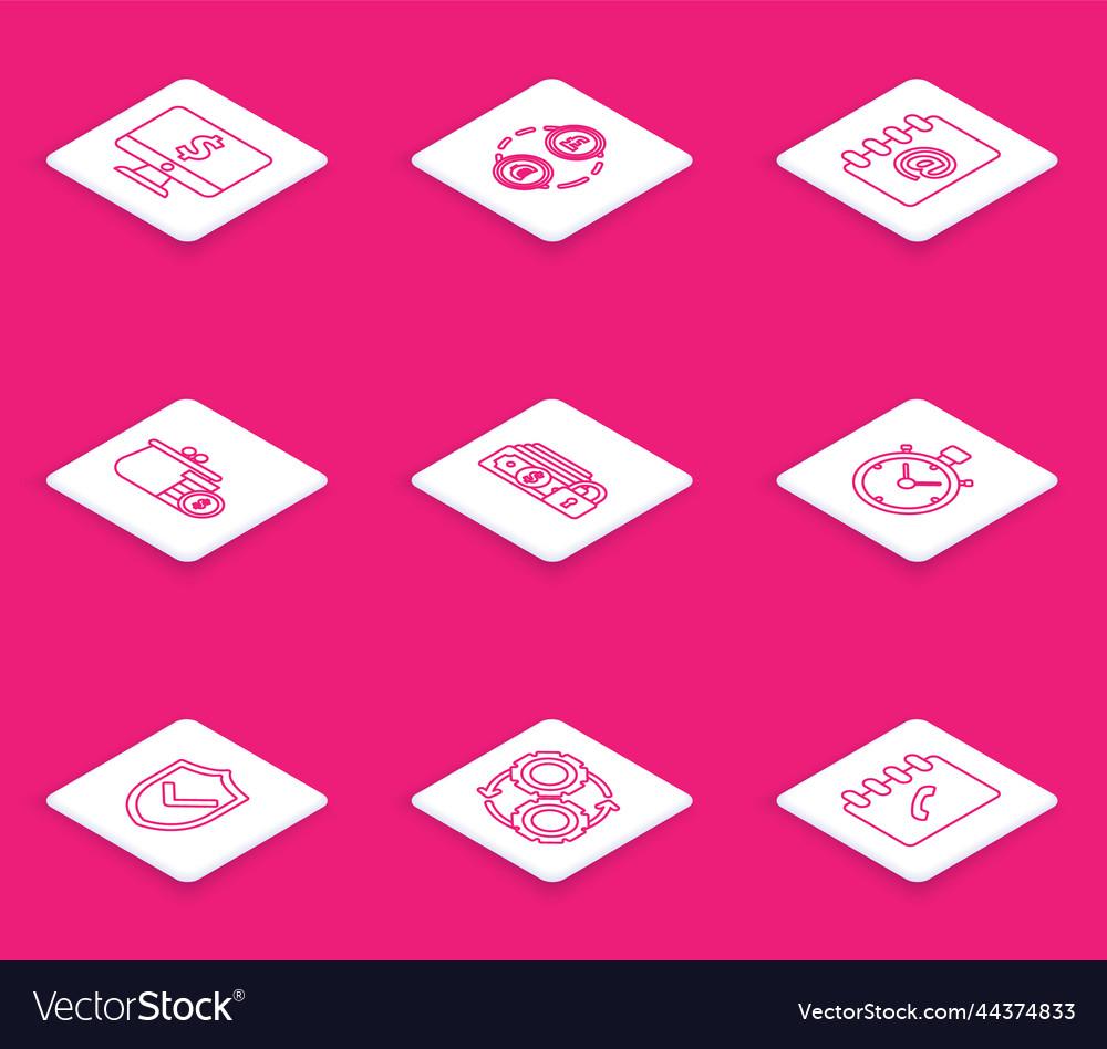 Set line computer monitor with dollar symbol vector image Set line computer monitor with dollar symbol