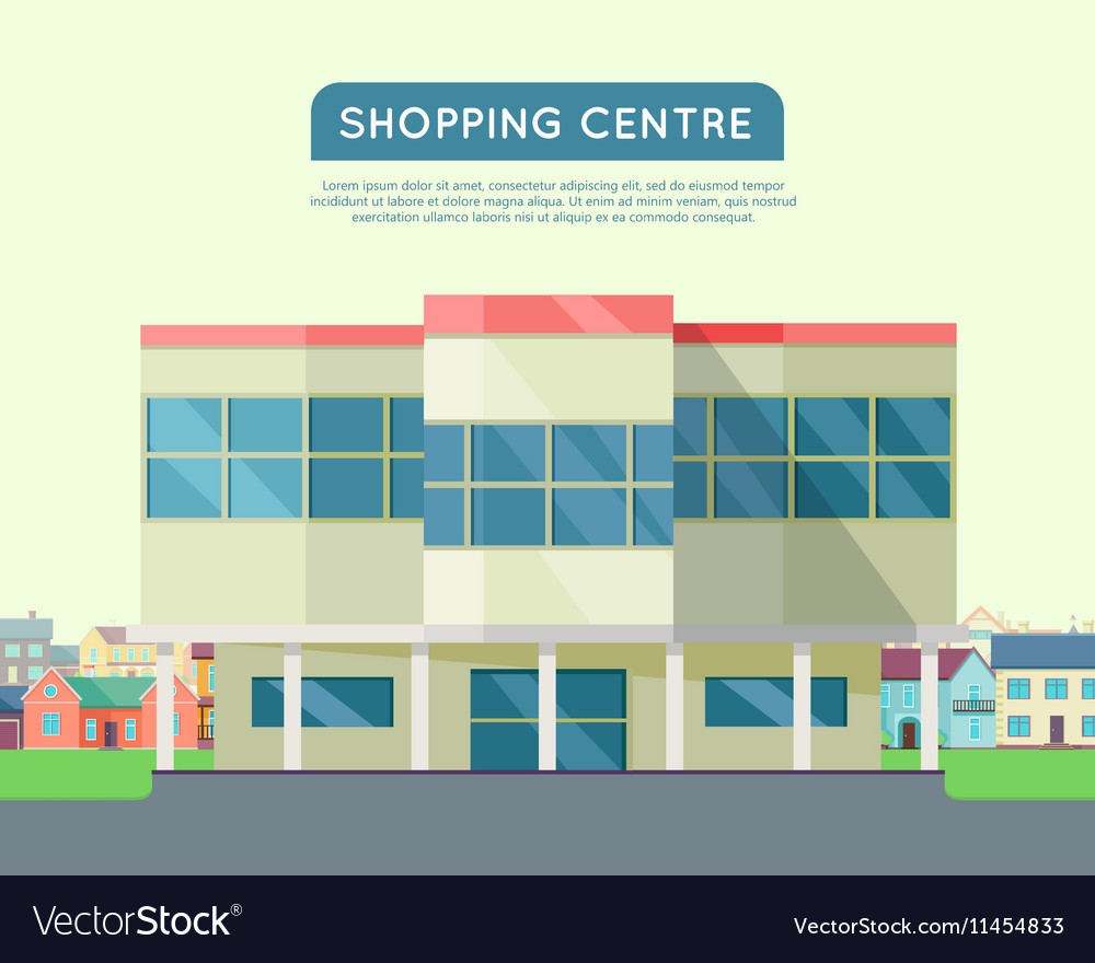 Shopping centre web template in flat design Vector Image