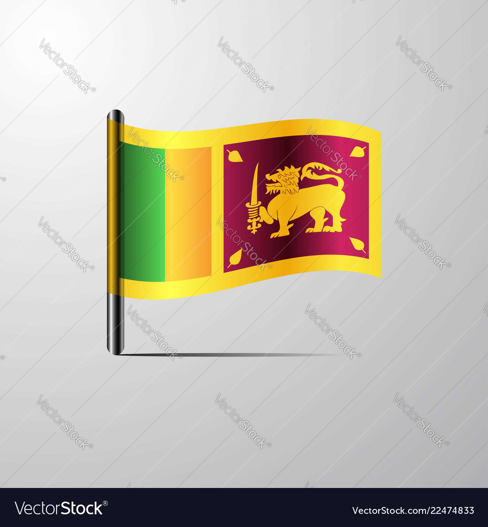 Sri lanka waving shiny flag design Royalty Free Vector Image