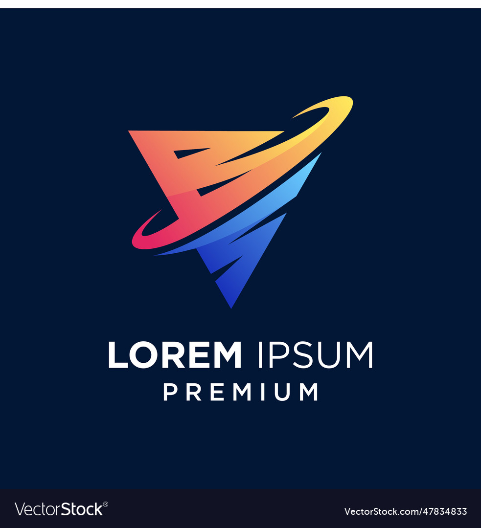 Triangle initials b and s logo design Royalty Free Vector