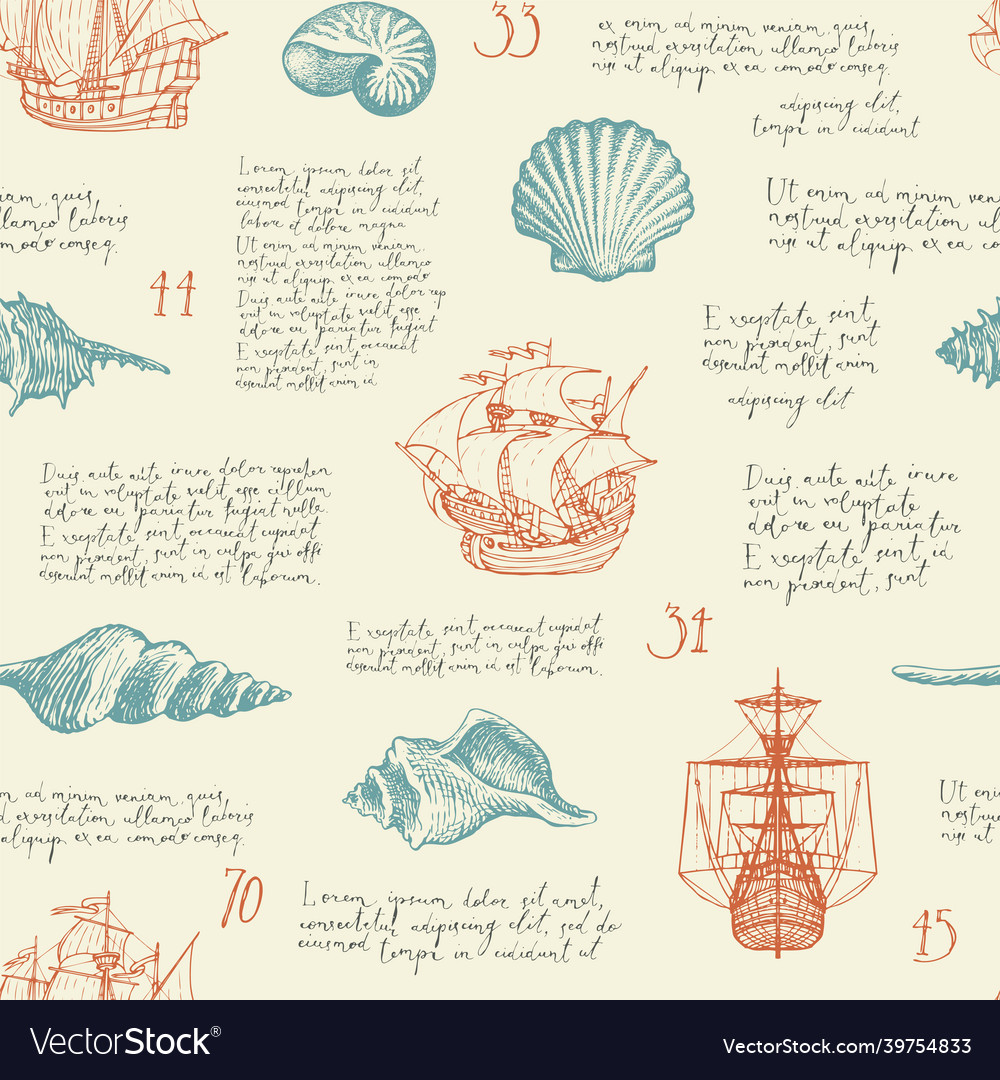 Vintage seamless pattern on the theme of travel Vector Image