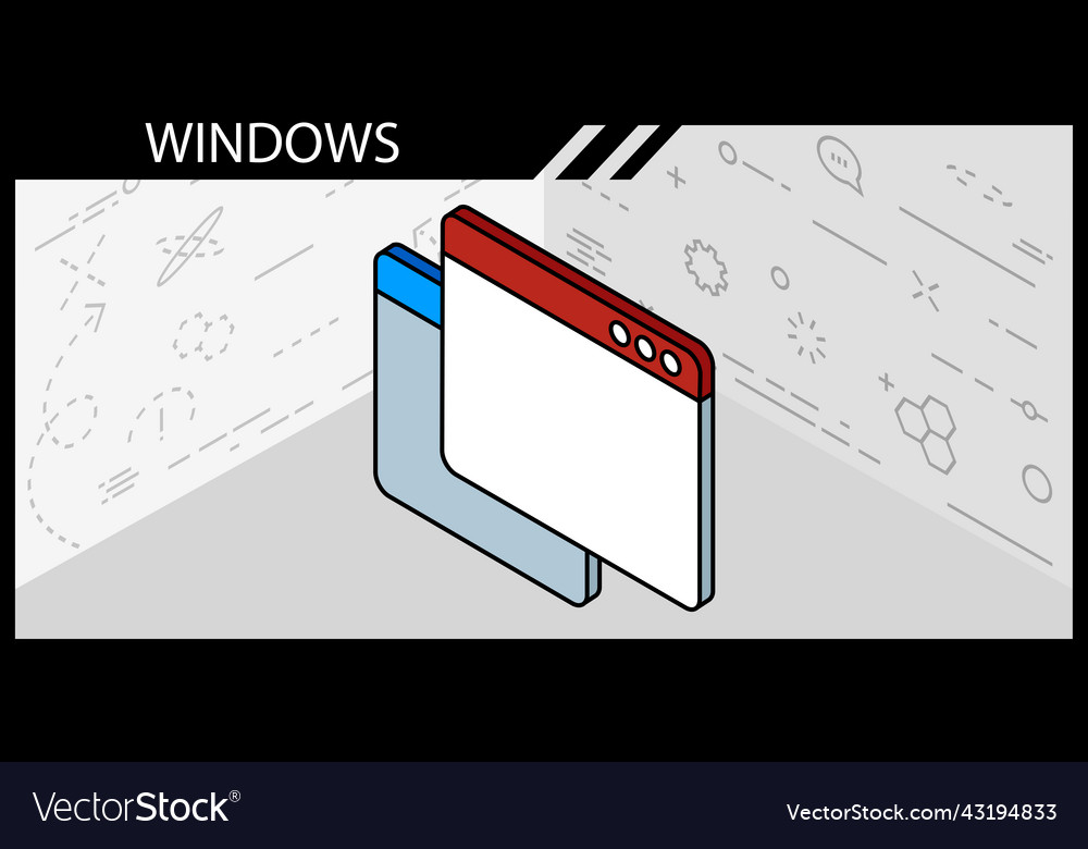Windows isometric design icon web 3d colorful vector image Windows isometric design icon web 3d colorful