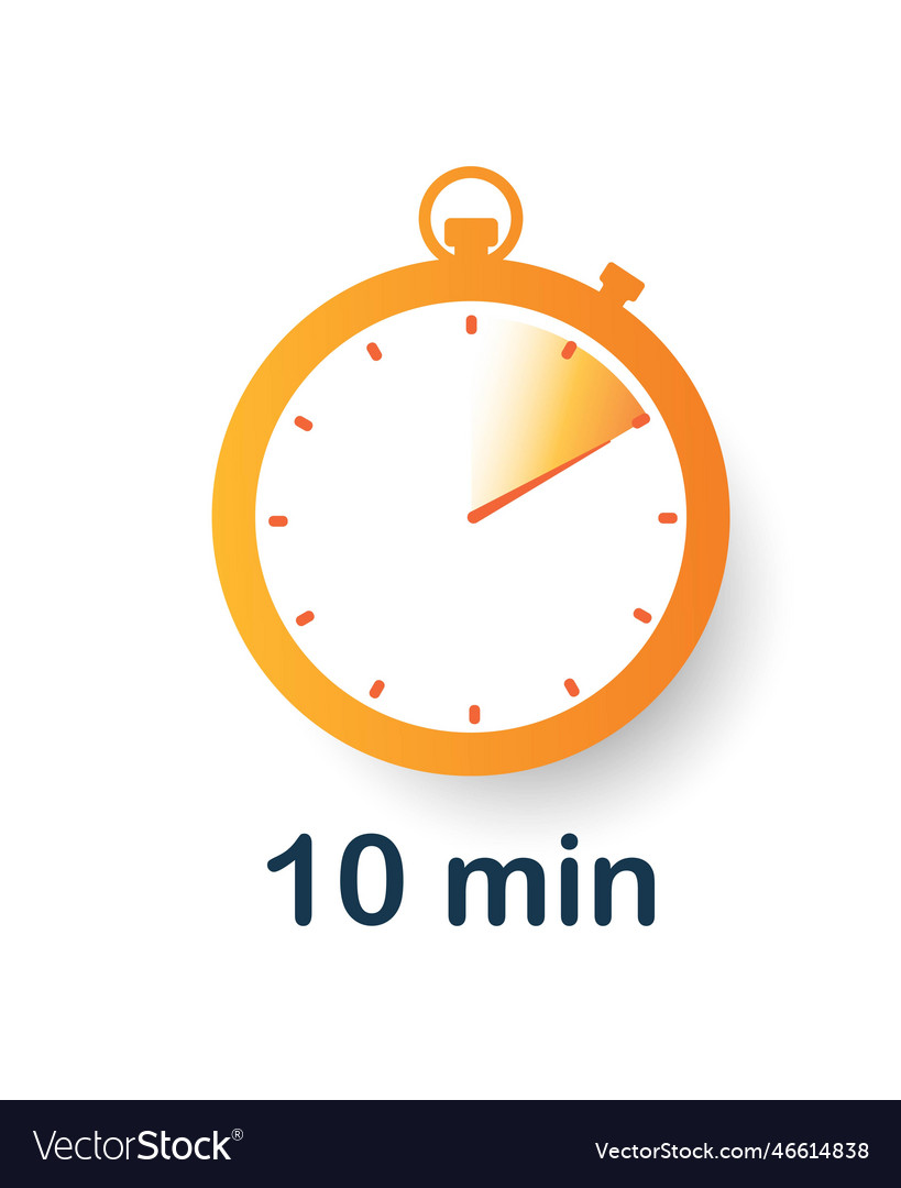 10 minutes clock icon Royalty Free Vector Image