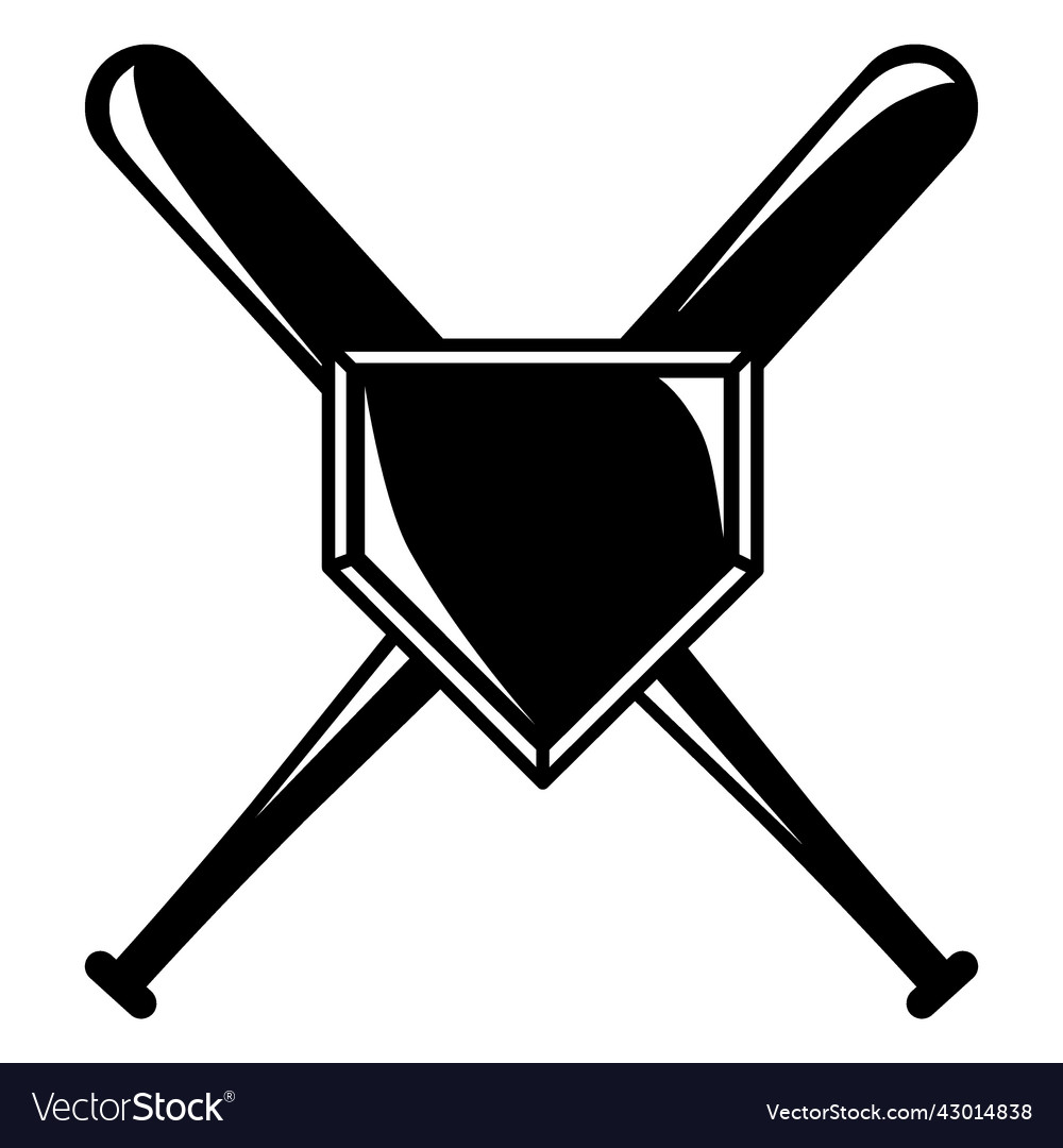 Baseball bats badgecut out Royalty Free Vector Image