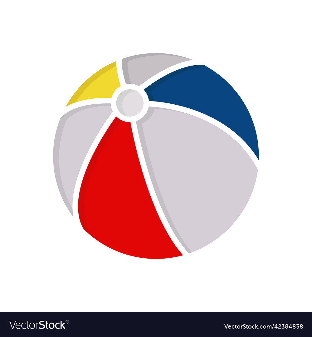 Beach ball icon summer sport flat style