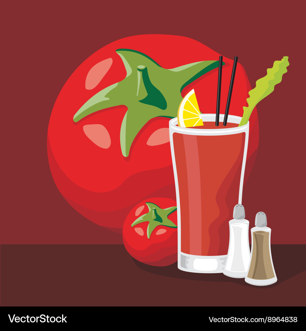 Bloody mary cocktail Royalty Free Vector Image