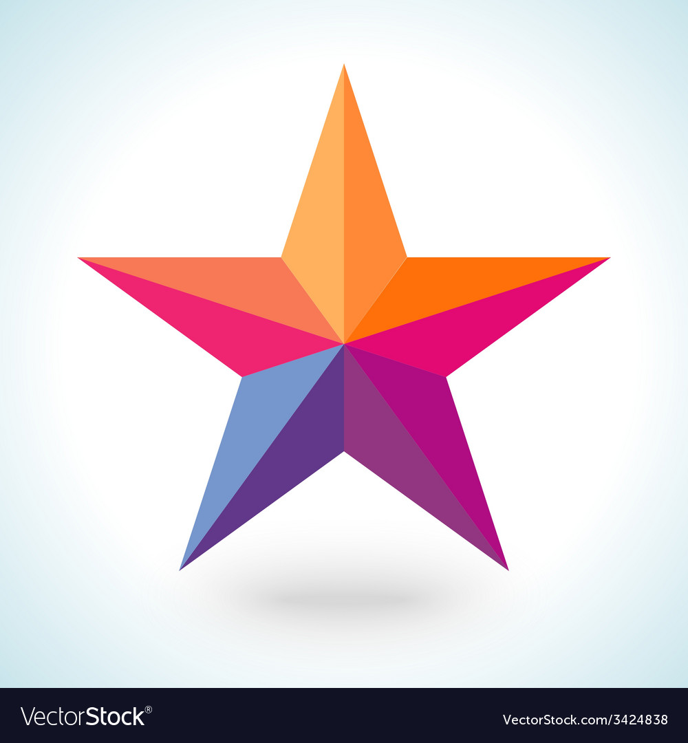 Bright colorful star shape in modern polygonal Vector Image