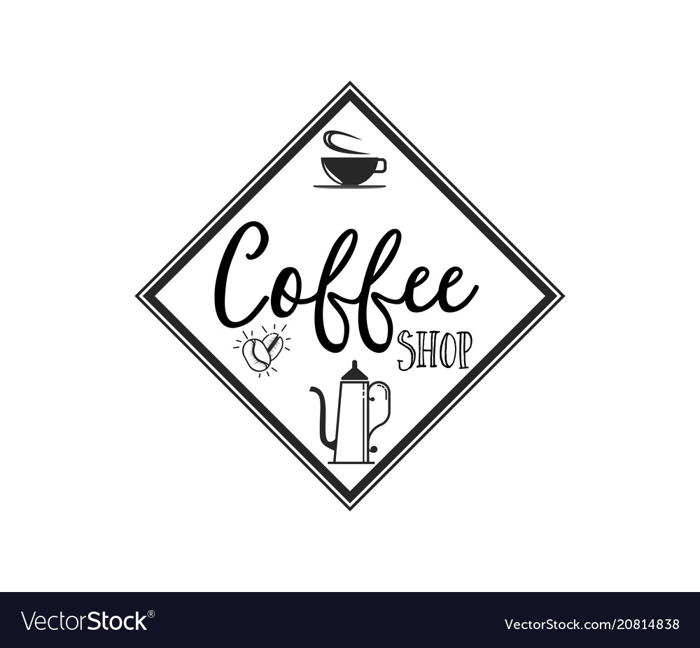 Coffee shop hipster vintage stylized lettering Vector Image