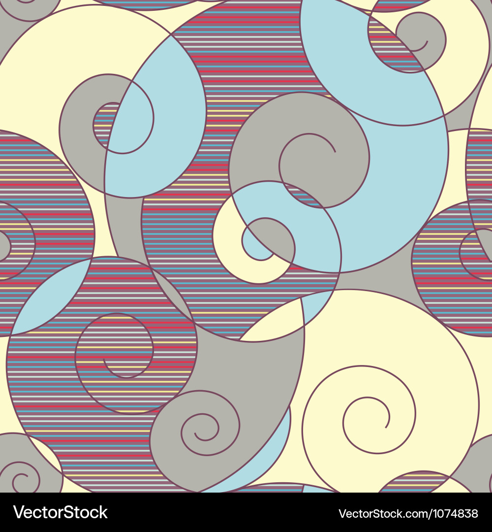 Colorful spirals seamless pattern Royalty Free Vector Image