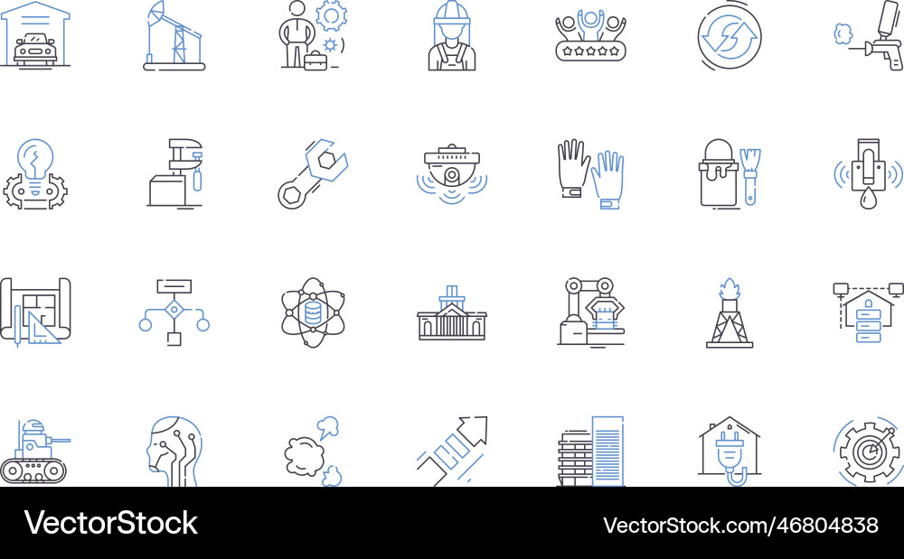 Construction companies line icons collection Vector Image