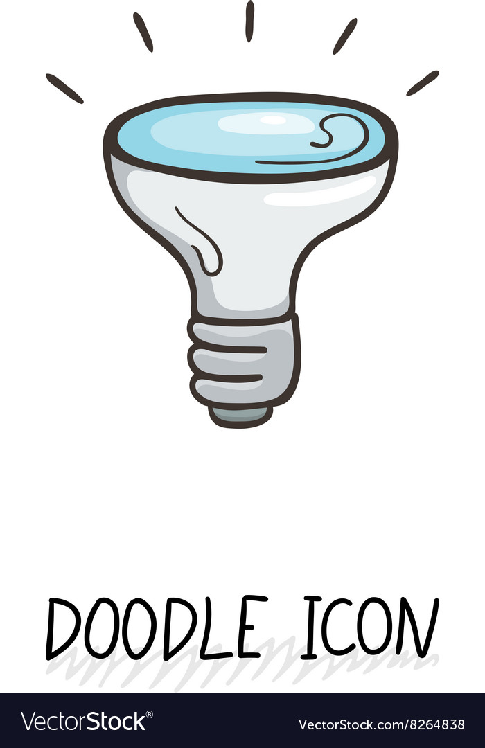 Doodle icon of light bulb