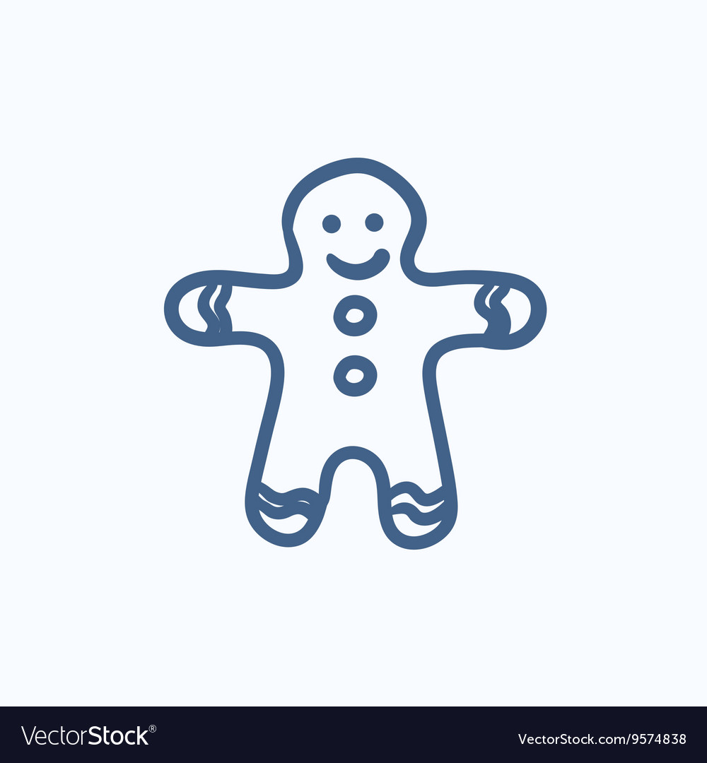 Gingerbread Man Skizze Icon