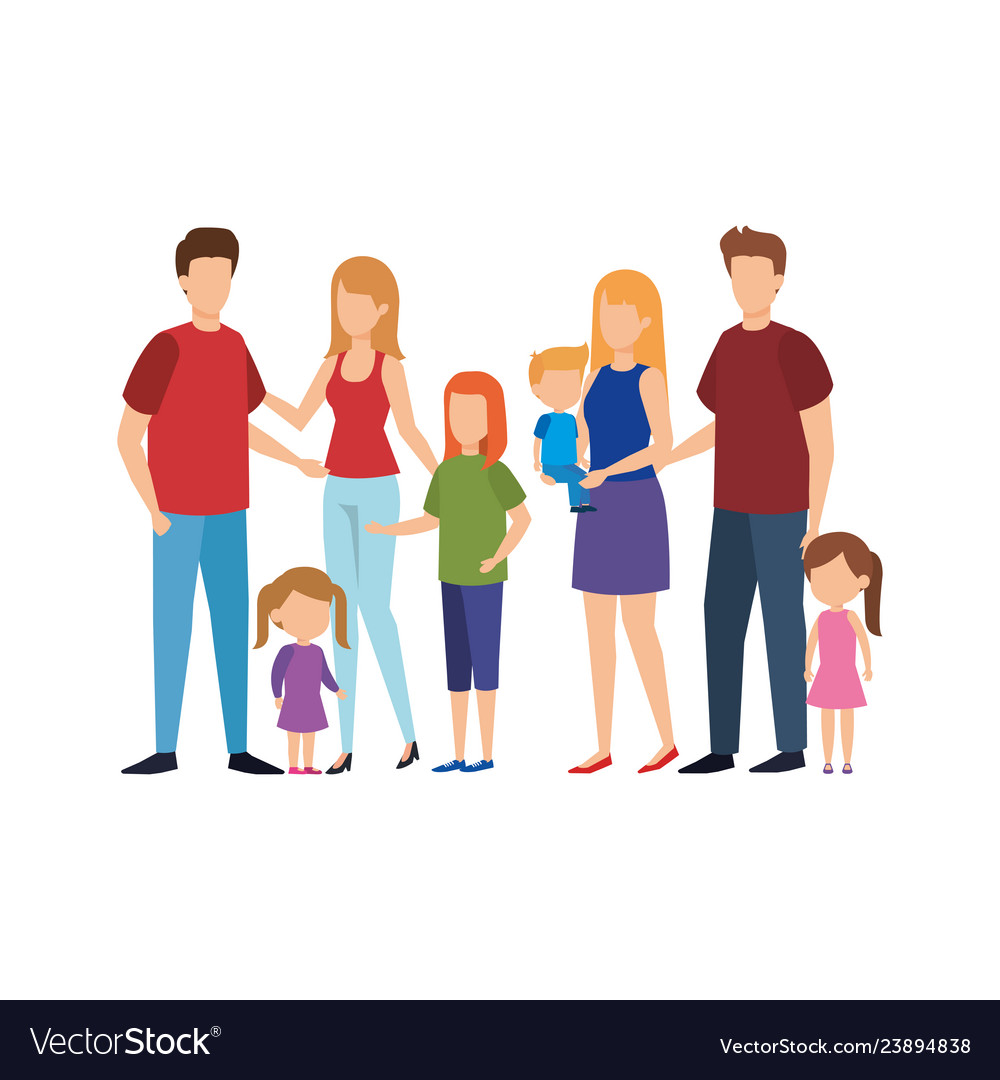 Group of family members Royalty Free Vector Image