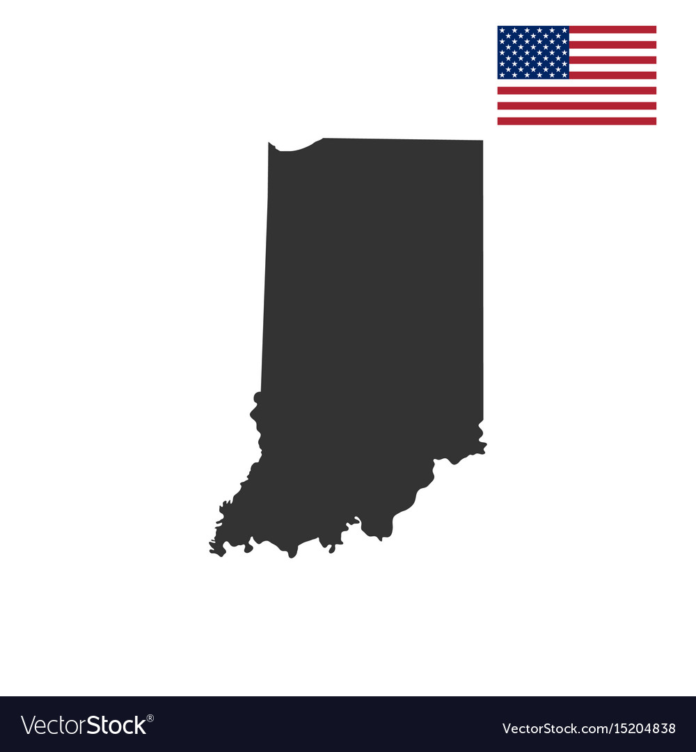 Map of the us state of indiana Royalty Free Vector Image