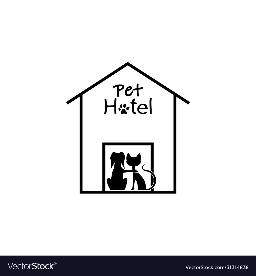 Pet hotel icon isolated on white background