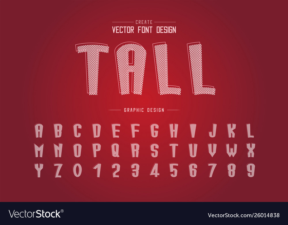 Pixel cartoon font and alphabet tall typeface