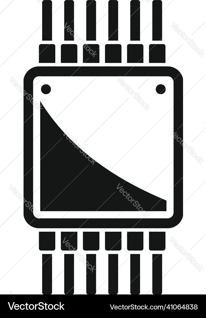 Processor cpu icon simple chip Royalty Free Vector Image