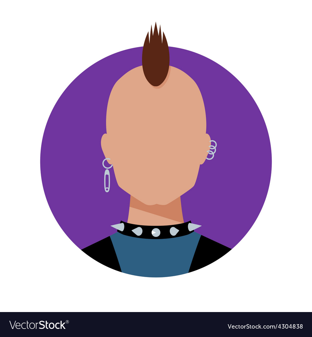 Punk male avatar Royalty Free Vector Image - VectorStock