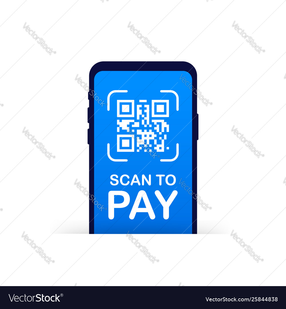 Scan to pay smartphone qr code on paper