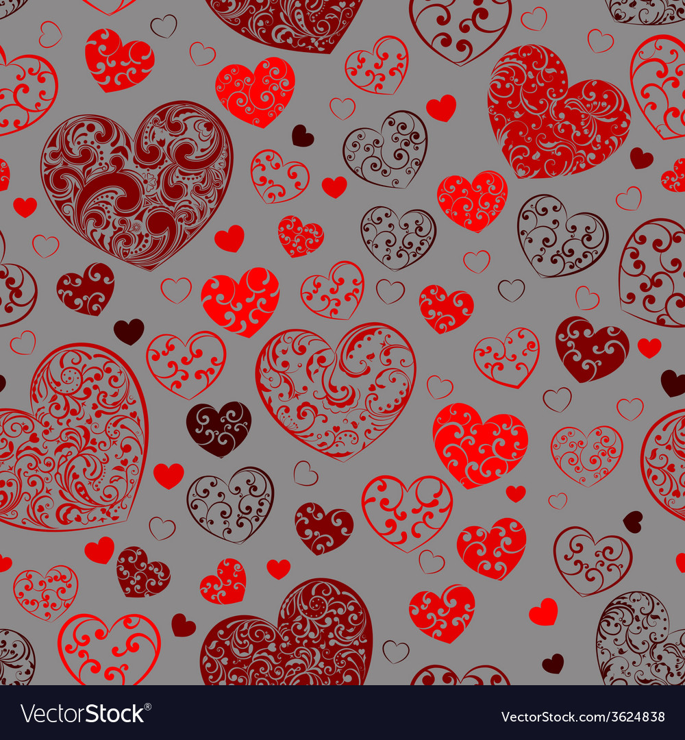 Seamless pattern of hearts Royalty Free Vector Image