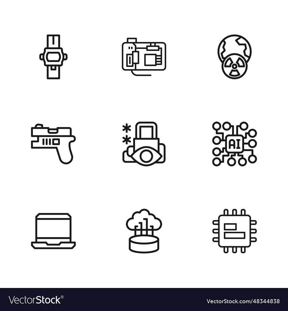 Set line network cloud connection neural vector image Set line network cloud connection neural