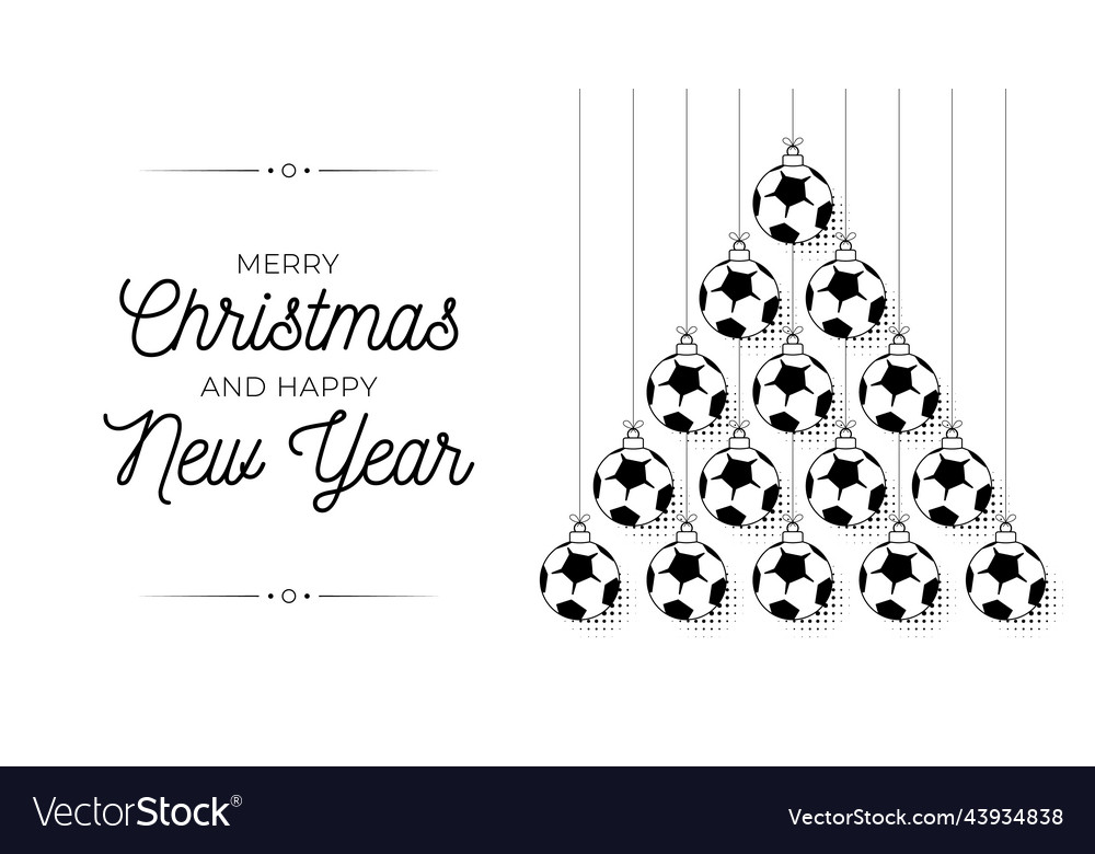 Soccer football christmas and new year bauble