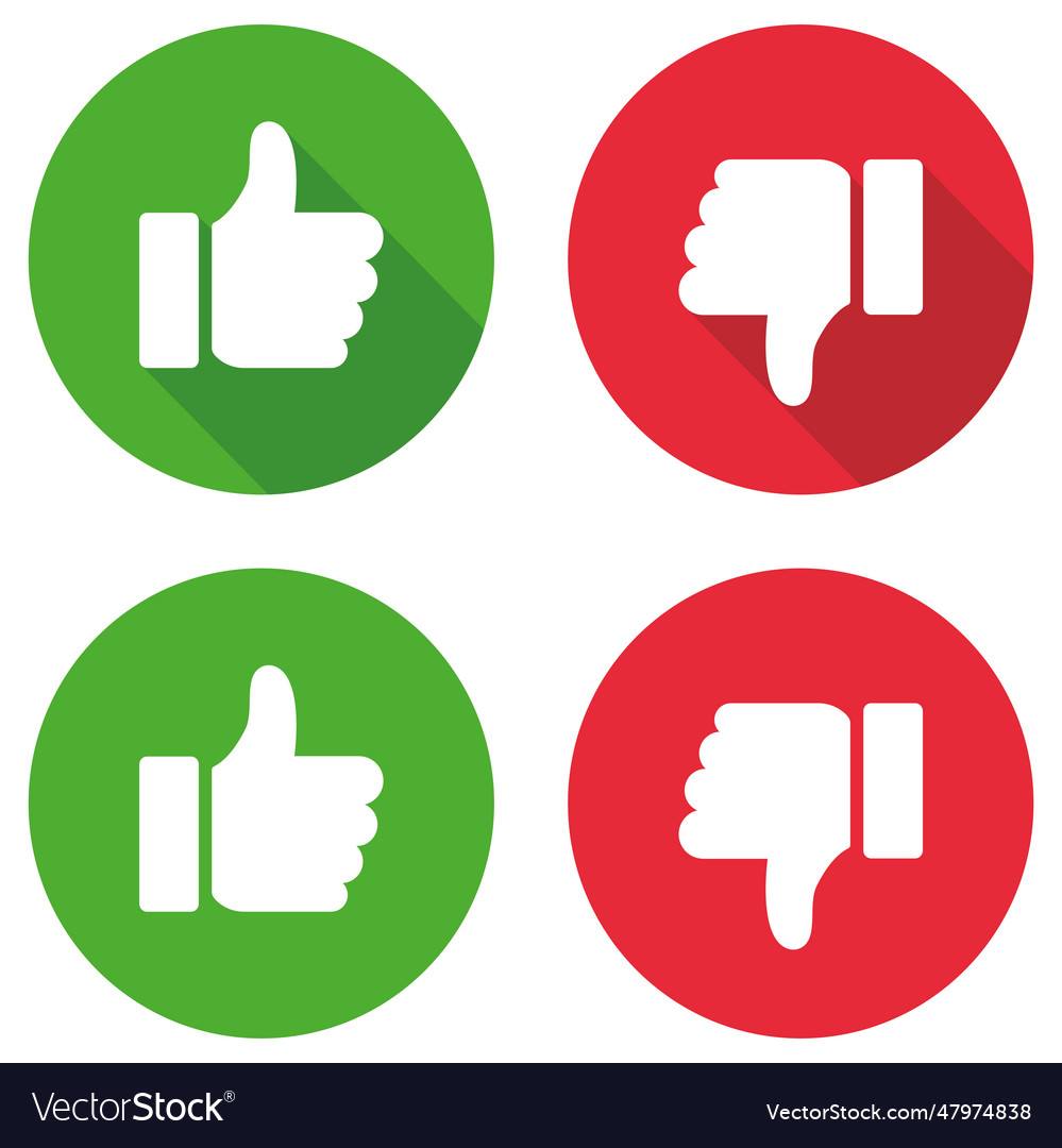 Thumb up and down sign set