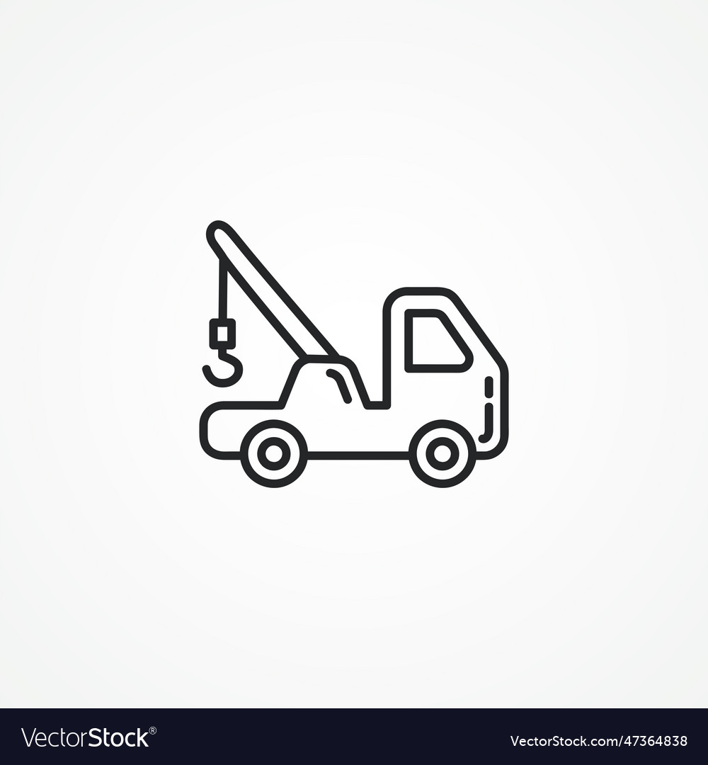 Tow truck line icon outline