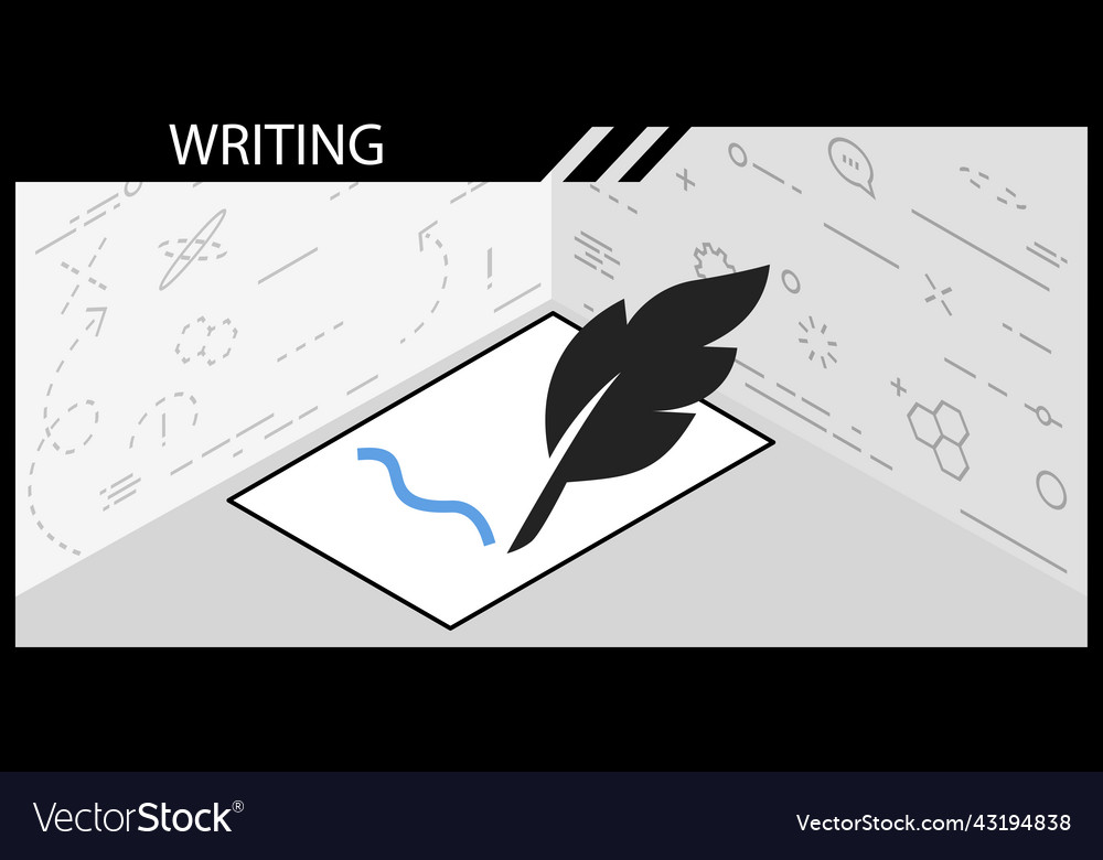Writing isometric design icon web 3d colorful