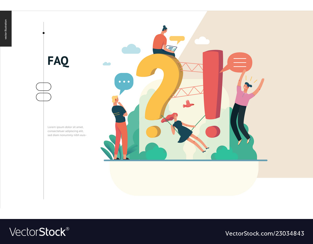 Business series - faq web template vector image Business series - faq web template