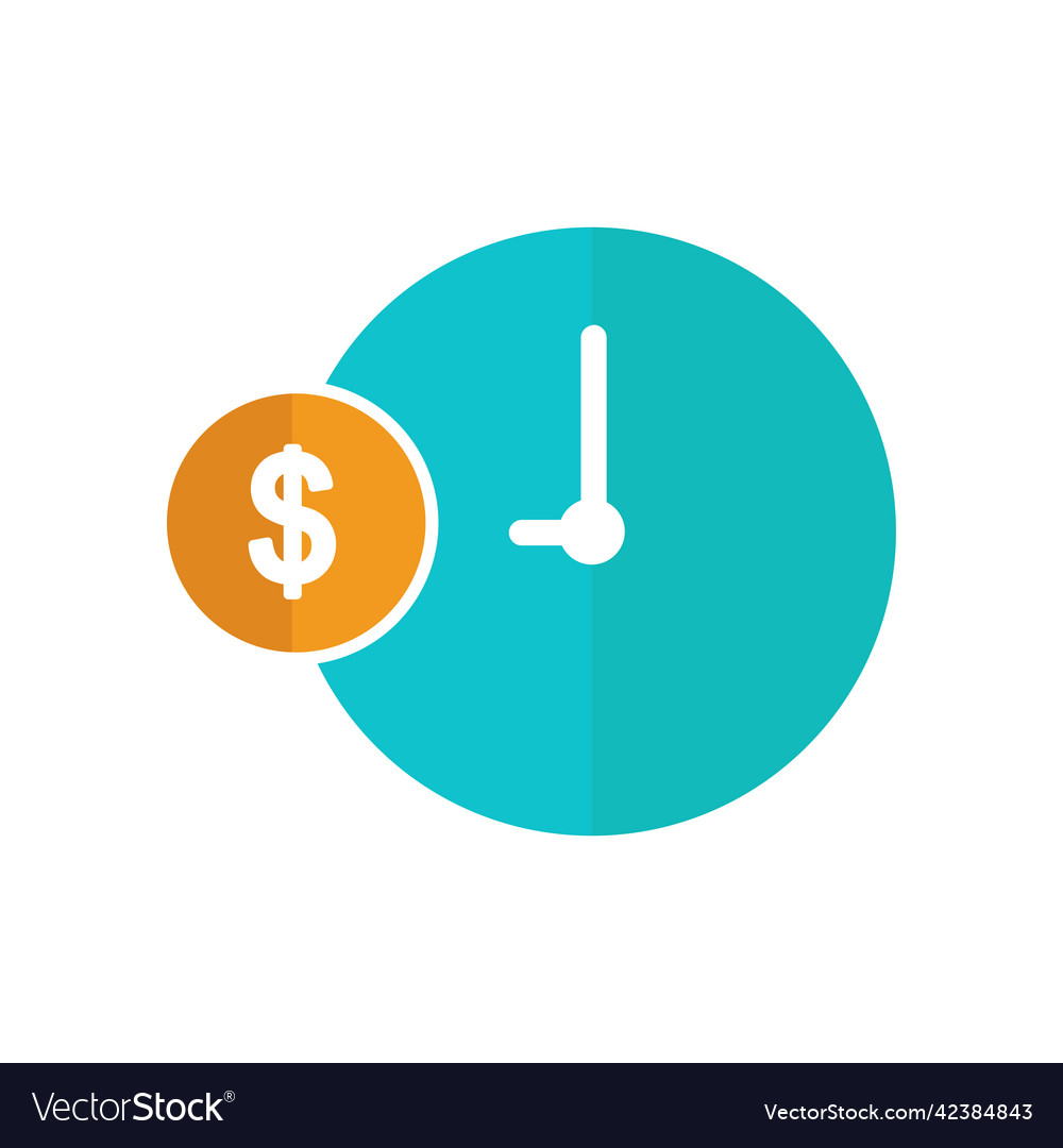 Clock icon with dollar business suitable