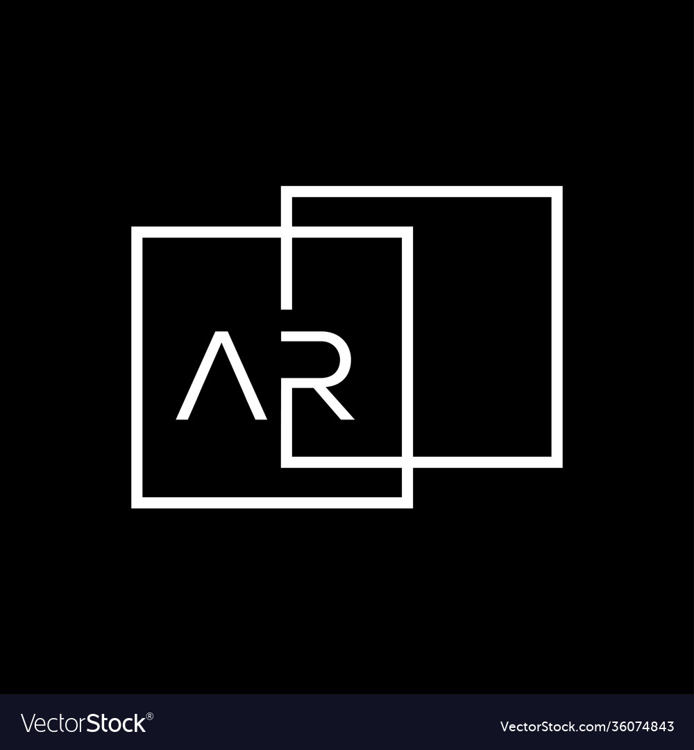 Creative Initial Letter Ar Square Logo Design Vector Image