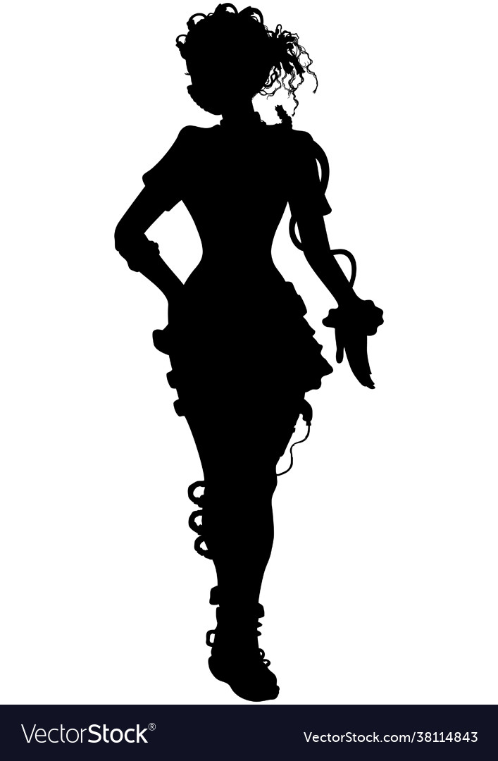 Cyberpunk girl silhouette