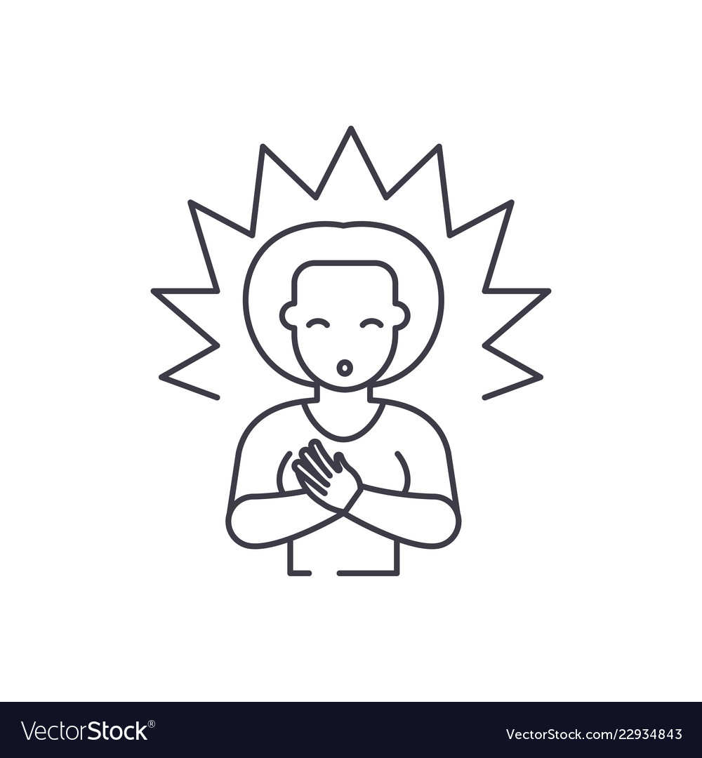 Enlightenment line icon concept Royalty Free Vector Image