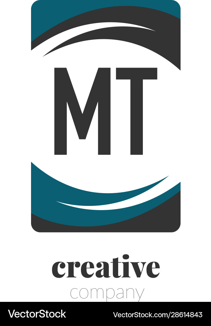 Initial letter mt creative abstract logo template Vector Image