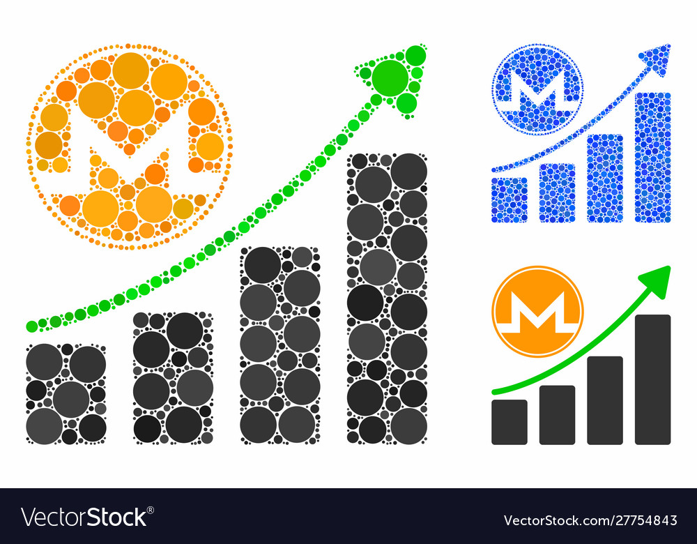 Monero growth graph mosaic icon circle dots