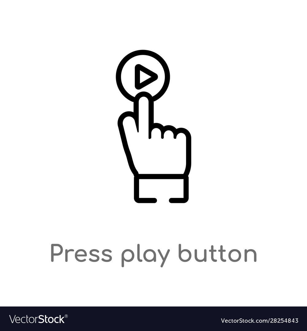 Outline press play button icon isolated black Vector Image