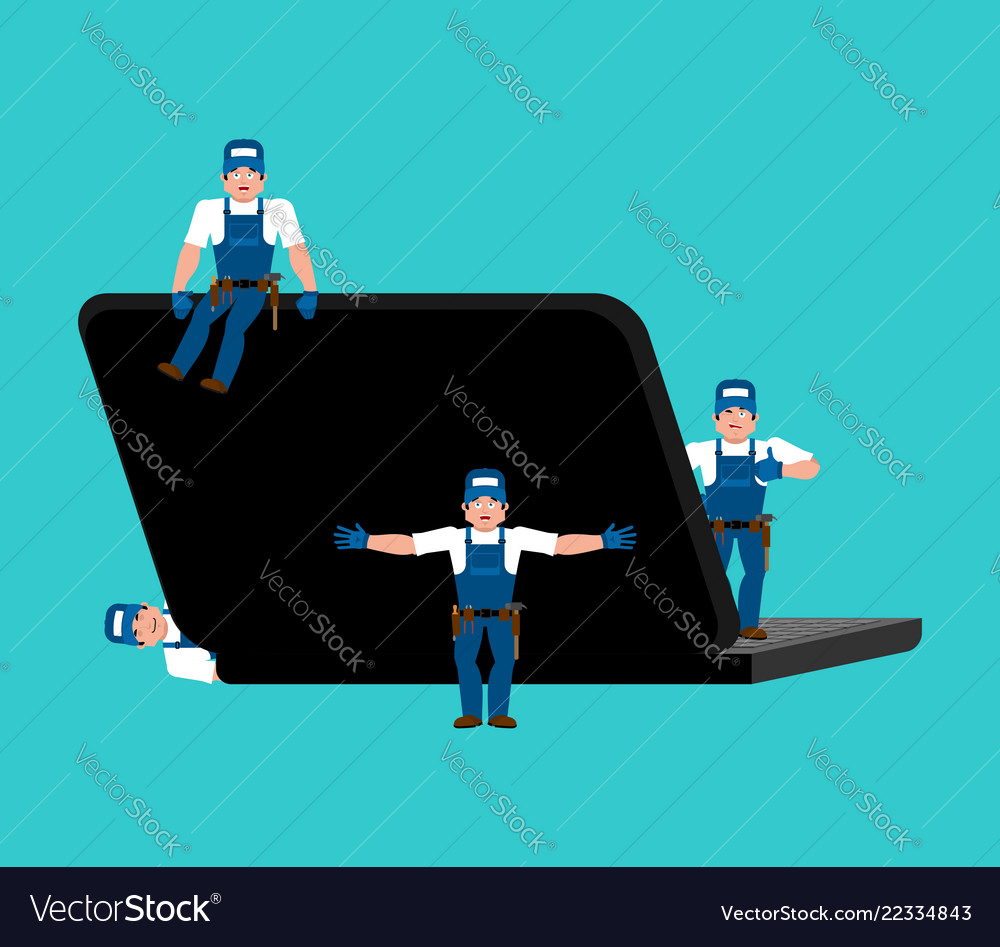 Repair and maintenance of laptop computer service Vector Image